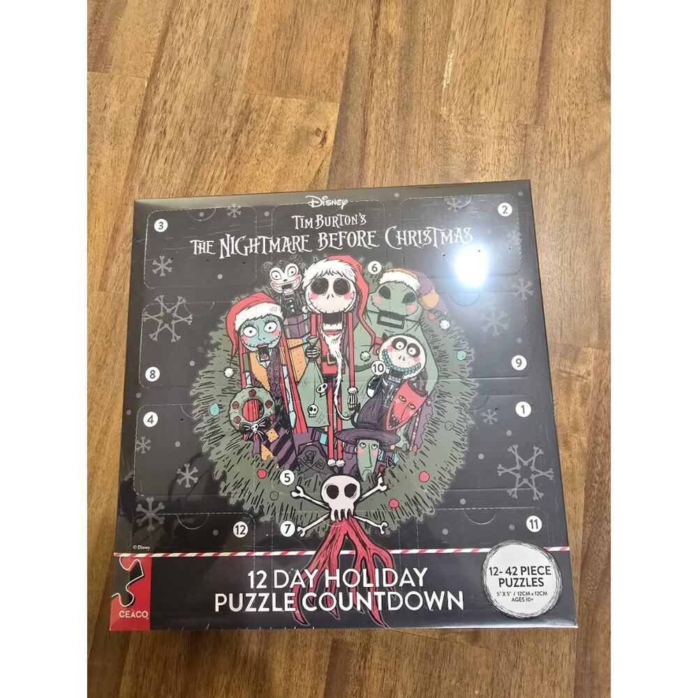 Ceaco Disney The Nightmare Before Christmas 12 Puzzle Advent Calendar 5x5 Inch